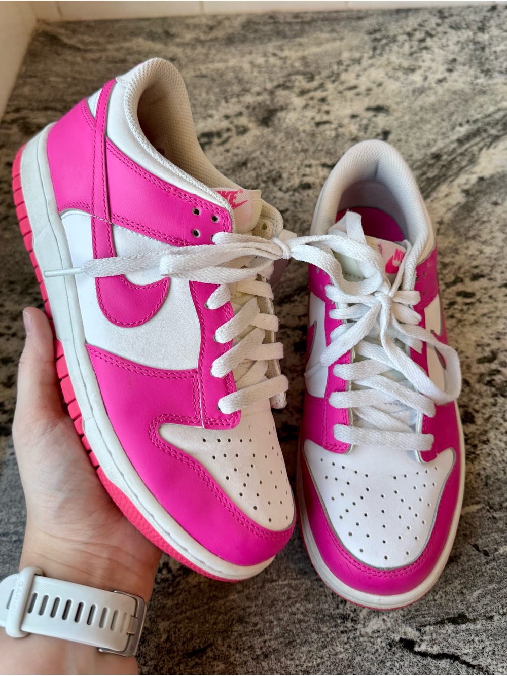 Nike Dunk Pink & White. Size Youth 6.5. VGUC.